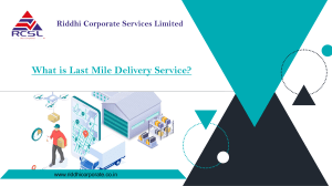 What is Last Mile Delivery Service