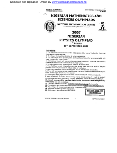 2007 Olympiad Physics (s)