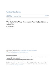 Fair Market Value Just Compensation and the Constitution: A critical view