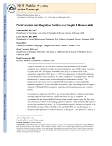 Parkinsonism and Cognitive Decline in a Fragile X Mosaic Male