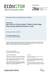 Bad Karma or Discrimination  Male-Female Wage Gaps among Salaried Workers in India