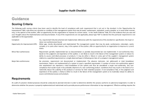 Supplier Audit Checklist