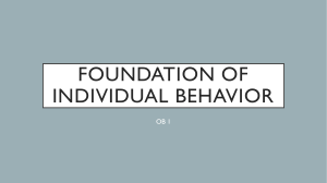 Foundation of Individual Behavior