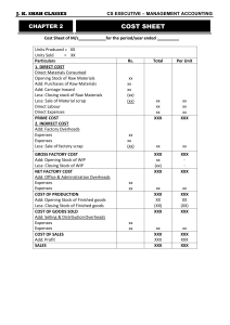 2. CostSheet