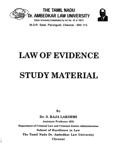 Law of Evidence Study Material - Ambedkar Law University