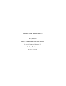 954 Mod 9 Expert Essay What is a teacher supposed to teach and CRT