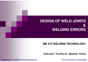 Design of Weld Joints and Welding Errors