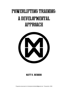 Wenning - Powerlifting Training - A Developmental Approach