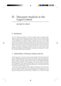 Discourse Analysis in Legal Context