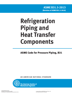 ASME B31.5 Refrigeration Piping and Heat Transfer