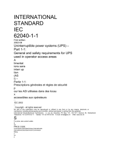 IEC 62040-1-1: UPS Safety Standards for Operator Access Areas