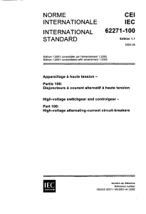Disjoncteur HT CEI IEC 62271-100 DE 2003