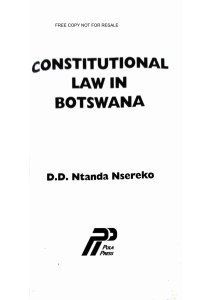 Constitutional Law in Botswana  D.D Ntanda Nsereko