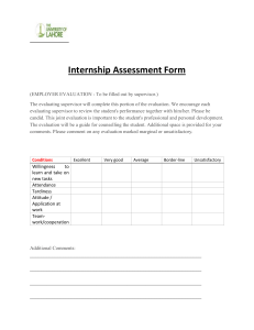 Internship Assesment Form Employer