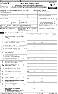 Bercaw Family Foundation – Form 990 2016