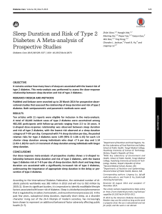 Sleep duration-Diabetes meta analysis study 2015