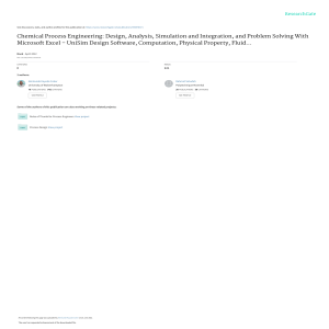 Wiley ChemicalProcessEngineeringVolume1 DesignAnalysisSimulationIntegrationandProblemSolvingwithMicrosoftExcel-UniSimSoftwareforChemicalEngineersComputationPhysicalPropertyFluidFlowEqui