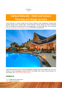 Cultura Naturale - Hotel and Leisure Planning and design services
