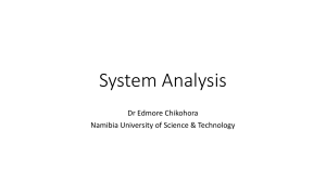 Chapter 2- Systems Analysis
