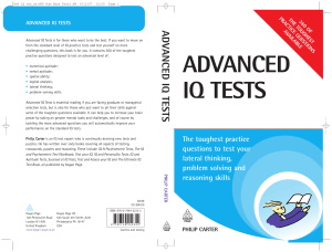 Advanced IQ Tests: Practice Questions for Lateral Thinking