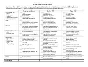 Suicide Risk Assessment Checklist