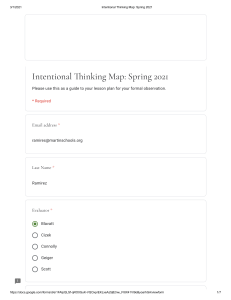 Intentional Thinking Map  Spring 2021