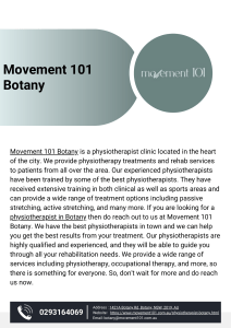 Movement 101 Botany