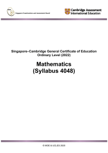 Cambridge Math Syllabus 4048 