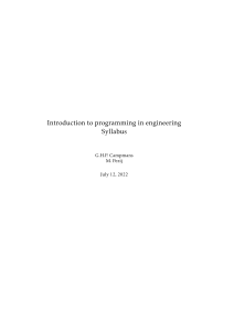 Introduction to Programming in Engineering