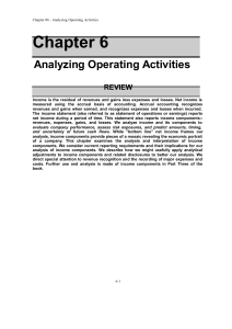 Analyzing Operating Activities: Income & Revenue Recognition