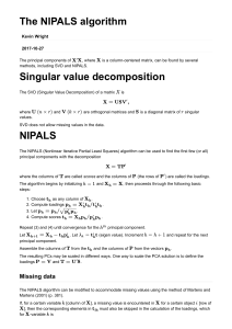 SVD e NIPALS algorithm