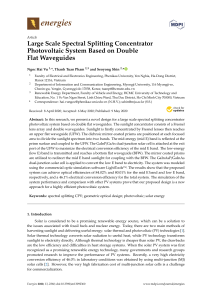 Spectral Splitting CPV System: Double Flat Waveguides