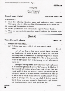 Telangana 2019 Hindi  Question Paper