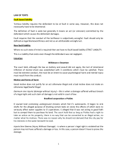 Law of Torts: Fault, Negligence & Case Studies