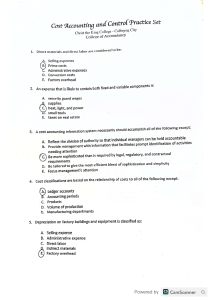 COST PRACTICE SET(A)