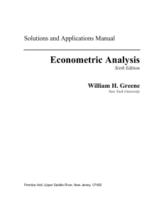Solution Manual for Econometric Analysis
