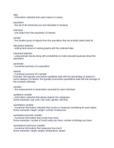 Statistics Using Technology Chapter 1