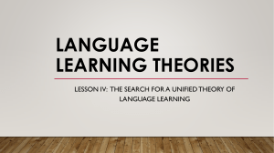 (Final Report) Language Learning Theories Report - Canete and Rovero
