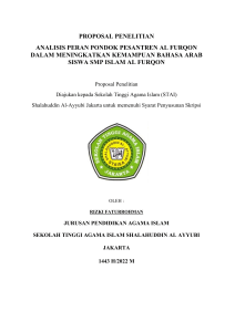 proposal skripsi analisis peran pesantren