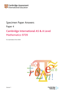 9709 Specimen Paper Answers Paper 4 (for examination from 2020)