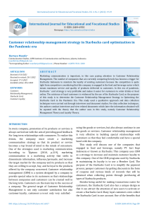 Starbucks CRM Strategy: Card Optimization in Pandemic Era