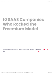 10 SAAS Companies Who Rocked the Freemium Model