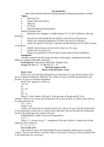 Gas Properties Lab Manual: Ideal Gas Law, Diffusion