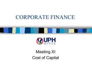 Meeting XI- Cost of Capital