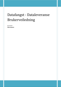 Tomas - Datafangst Dataleveranse Brukerveiledning Riksrevisjonen