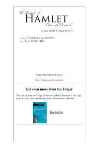 Hamlet by Shakespeare: Folger Edition