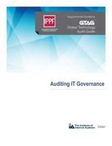 GTAG 17 Auditing IT Governance