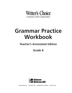 Grammar Practice Workbook Grade 8- Teacher's Annotated Edition