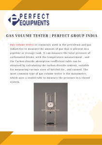   Gas Volume Tester | Perfect Group India