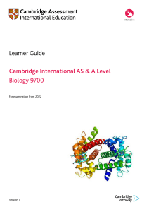 9700 AICE Biology Student Learner Guide